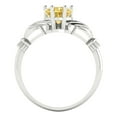 thumbnail image 4 of 1.05 ct Heart Cut Natural Citrine Claddagh Engagement Ring for Women in 18K White Gold, 4 of 5