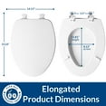 thumbnail image 3 of Church 585EC Lift-Off Wood Elongated Toilet Seat, Available in Various Colors, 3 of 7