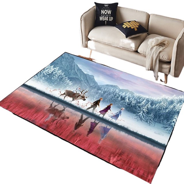 Ice And Snow World Carpet, Bedroom, Princess, Bedside, Elsa Floor Mat, Very Suitable For Living Room, Large Dining Room sebneei