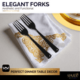 thumbnail image 5 of Black Plastic Forks Disposable 50 Pack, Heavy Duty Plastic Silverware, Plastic Cutlery Ideal for Hot and Cold Food, Plastic Utensils for Home Office School Party Picnics Weddings - SparkSettings, 5 of 6