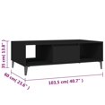 thumbnail image 4 of vidaXL Coffee Table Black 103.5x60x35 cm Engineered Wood, 4 of 5
