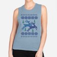 thumbnail image 2 of Reindeer Christmas Cross Stitch Women's Muscle Tank Small Stonewash Denim, 2 of 5