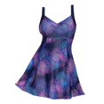 thumbnail image 4 of Vestido camisero de mujer con escote en V y botones y dobladillo con volantes sueltos para fiestas de vacaciones de media manga, 4 of 4