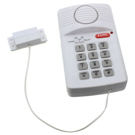 Wireless Panic Pendant Wireless Security Keypad Door Alarm Burglar System With Panic Button For Home Shed Garage Caravan Safety White ()