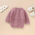 thumbnail image 4 of Splozh Chunky Knit Cardigan Newborn Baby Girl Boy Cute Long Sleeve Button Up Cardigan Toddler Knit Sweater Infant Fall Winter Clothes Pink,12-18 Months, 4 of 9