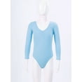 thumbnail image 5 of ZDHoor Girls Long Sleeve Leotard Kids Bodysuit for Dance Gymnastics Costume 3-14 Years Blue 13-14, 5 of 7