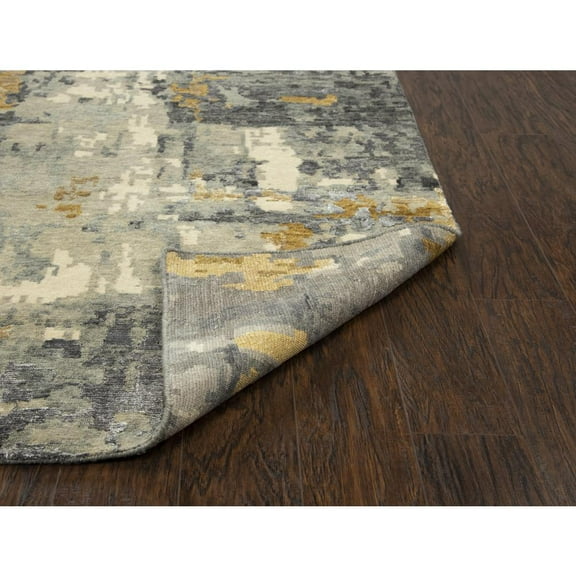 Alora Decor Noble 6' x 9' Abstract Gray/Beige/Gray/Rust/Blue Hand Knot Area Rug
