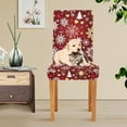 thumbnail image 5 of Snowflake Christmas Dining Room Chair Covers Slipcovers Set of 4, Winter Holiday New Year Stretch Chair Slipcovers Protector, Xmas Spandex Kitchen Parsons Chair Cover, 5 of 7