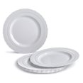 thumbnail image 3 of " OCCASIONS " 80 Plates Pack,(40 Guests) Extra Heavyweight Vintage Wedding Disposable/Reusable Plastic Plates 40 x11'' Dinner +40 x 8.25'' Salad/Dessert Plate (Chatesau Light Gray), 3 of 6