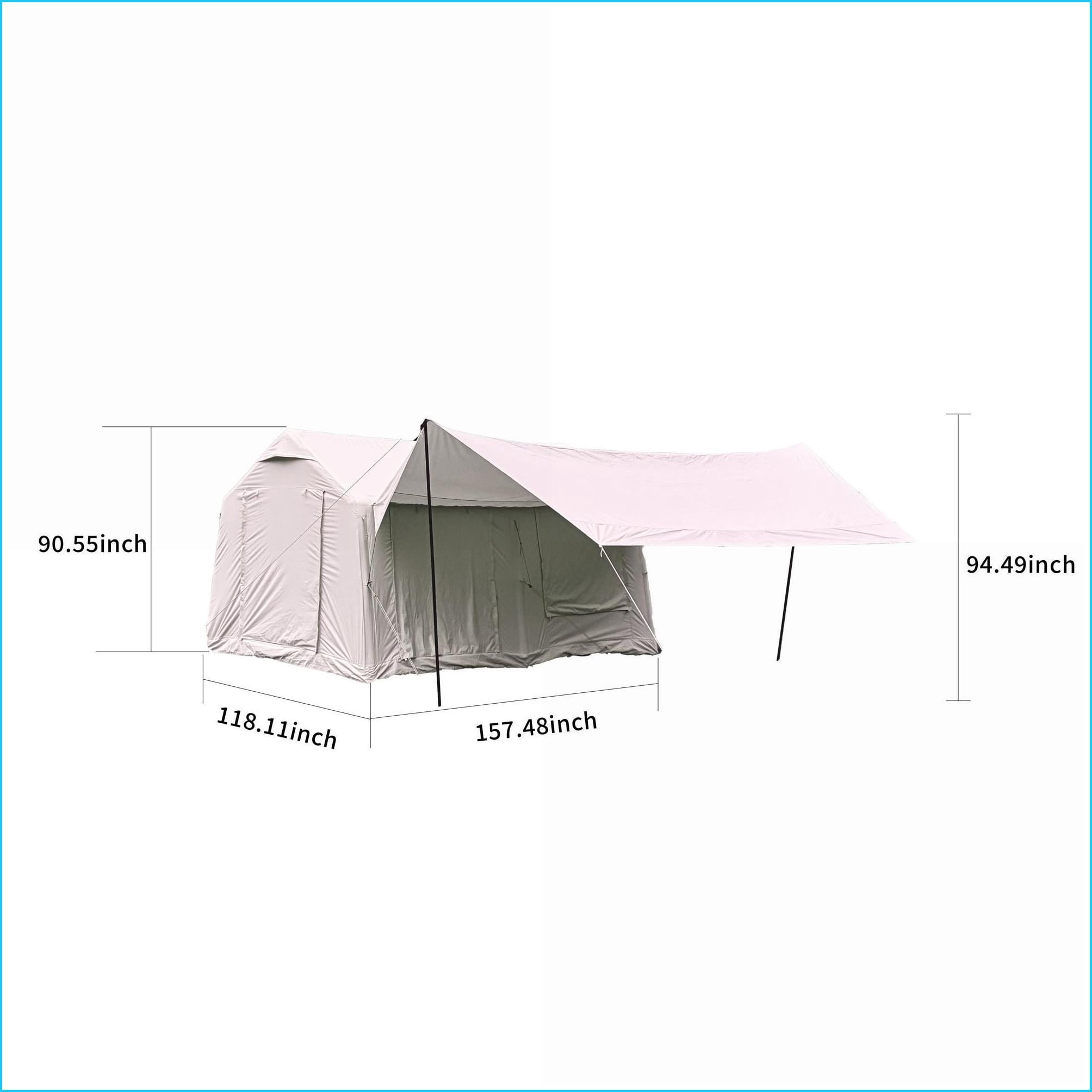 Tents | Carpa, 9.8x13ft 7-8 Person Inflatable Waterproof Camping Tent with Hand Pump, Family Glamping | Beige