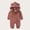 Red, variant on Baby Bear Ear Zipper Romper Toddler Brushed Fleece Hooded Playsuit Newborn Solid One Piece Overall Infant Jumpsuit Red