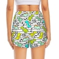 thumbnail image 4 of Goofa Funny Dinosaurs on Stripes Printed Women 2 in 1 Running Shorts,Quick Dry Athletic Workout Shorts,High Waisted Athletic Shorts with Liner Pockets-X-Large, 4 of 9
