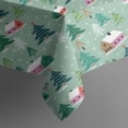 thumbnail image 5 of Light Green Christmas Village Pattern Square Tablecloth,Waterproof Square Table Cover,Wipeable Spillproof Washable Table Cover for Home Kitchen Party Decor 42"X42"(107x107cm), 5 of 6