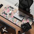 thumbnail image 2 of Long Mouse Pads for Desk,Husky Dog Flower Floral Desk Mats on Top Of Desks, Desk Mouse Pad Extra Large with 3mm Non-Slip Base and Stitched Edge for Gaming,Office,Work,Home 35.4"x15.7", 2 of 6