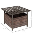 thumbnail image 2 of Brown Rattan Wicker Patio Coffee Table with Umbrella Hole - 21.75" Outdoor Side Table for Living Room, Garden & Poolside - Durable PE & Steel Design, 2 of 7