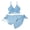 Light blue, variant on Usaibhir Girls Swimsuit 3 Piece Bathing Suits Criss Cross Bikini Set with Cover Up Skirts Girls' Swimwear 8-14 Years