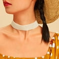 thumbnail image 1 of Fiudx Collar de Cadena de Clavícula con Disco de Adorno para El Cuello para Mujer, Joyería Corta, Collar de Banda para El Cuello, 1 of 6