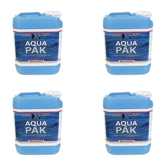 Reliance Products Aqua-Pak 2.5 Gal. Plastic Water Container Storage Jug (4 Pack)