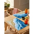 thumbnail image 3 of Summer Beach Blue Waves Placemats Set of 4,Wipeable Washable Table Mats for Dining Tables,Summer Coastal Seaside Place Mats for Kitchen Event Party Tabletop Decor, 3 of 7