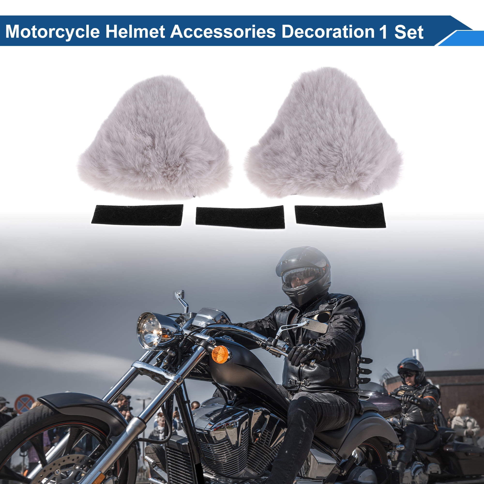 Casque Moto Oreilles De Chat 3D En Peluche – Accessoire Mignon Adhésif Pour Moto, Vélo Électrique, Ski – Décoration Kawaii Oreilles Chat Balançoire