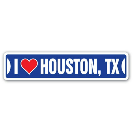 I LOVE HOUSTON, TEXAS Street Sign tx city state us wall road décor