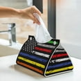 thumbnail image 6 of Fuzoiu American Flag Print Tissue Box Cover, PU Leather Tissue Holder,Decorative Facial Paper Organizer for Bathroom Living Room Bedroom Countertop Office Desk Car Home, 6 of 7