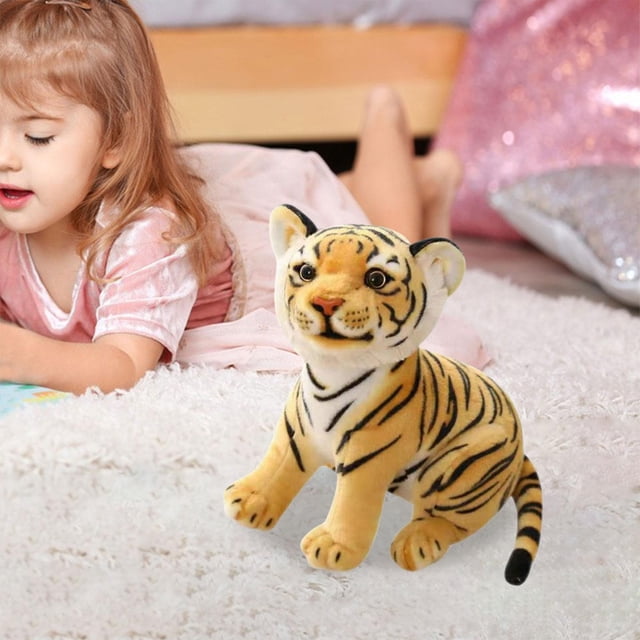 Adorable muñeco de tigree , decoración de animales salvajes, almohada, tigres , jugue peluche para de Navidad, , 23 cm amarillos CUTICAT juguetes de muñeca tigres