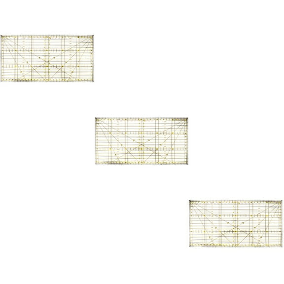 3 Count Sewing Ruler Craft Slotted for Fabric Cutting Seam Gauge Clear