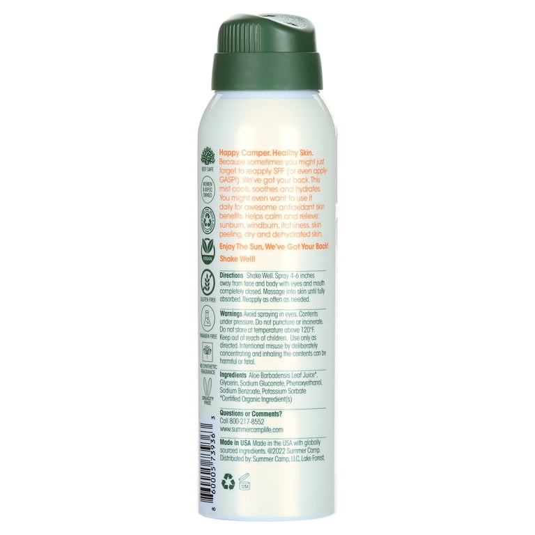 Summer Camp Skin Sos Aloe Vera Mist 3 oz.