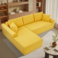 thumbnail image 2 of VFD Modular Sectional Couch in a Box 103" L Shaped Boneless Cloud Couch with Deep Seat, Convertible Sofa Bed for Living Room Bedroom Apartments Dorms, No Assembly Required, Yellow, Left Facing Chaise, 2 of 14