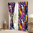 thumbnail image 3 of Manfei Pet Dog Lovers Blackout Curtains Set of 2 (52x84 Each),Rustic Flower Floral Window Curtains,Yellow Purple Pink Curtains and Drapes For Kids,Super Cozy Room Decor, 3 of 6