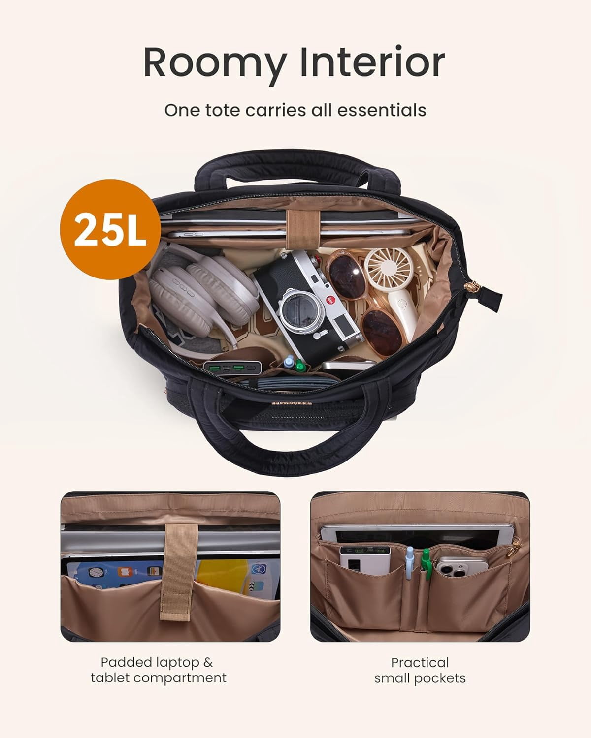 LOVEVOOK Tote Bag for Women, V-Quilted Puffer Tote Bag with Zipper, Large Puffy Shoulder Purse for Work Travel Nurse Teacher