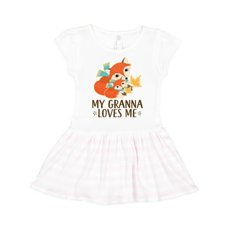 

Inktastic Granna Loves Me Woodland Fox Gift Toddler Girl Dress