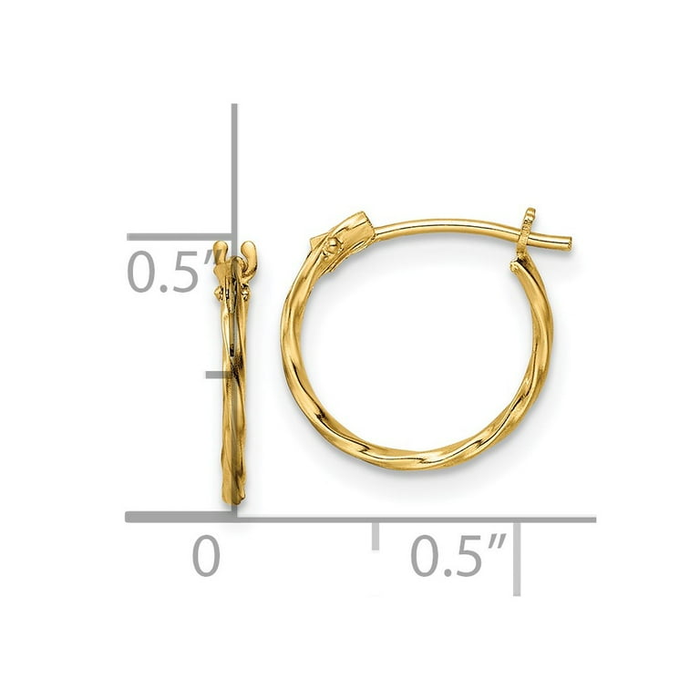 14K Yellow Gold Madi K Polished Twisted Hinged Hoop Earrings 14K Yellow Gold Madi K Polished Twisted Hinged Hoop Earrings