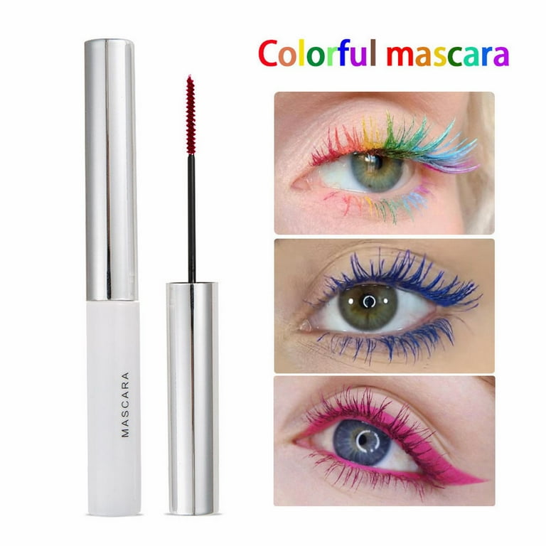 Mishuowoti Colorful Mascara Waterproof Long Lasting Curling Blue Green Red Black White Color Mascara