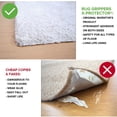 thumbnail image 2 of Rug Tape, 8Pcs Dual Sided Washable Removable Rug Stopper Grip Your Area Rug, Non Slip Adhesive Prevent Curl for Hardwood Floors Grip Carpet Corners, 2 of 7