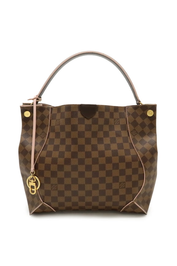 Pre-Owned LOUIS VUITTON Damier Kaisa Hobo Shoulder Bag in PVC with Rose Ballerine... (Fair)