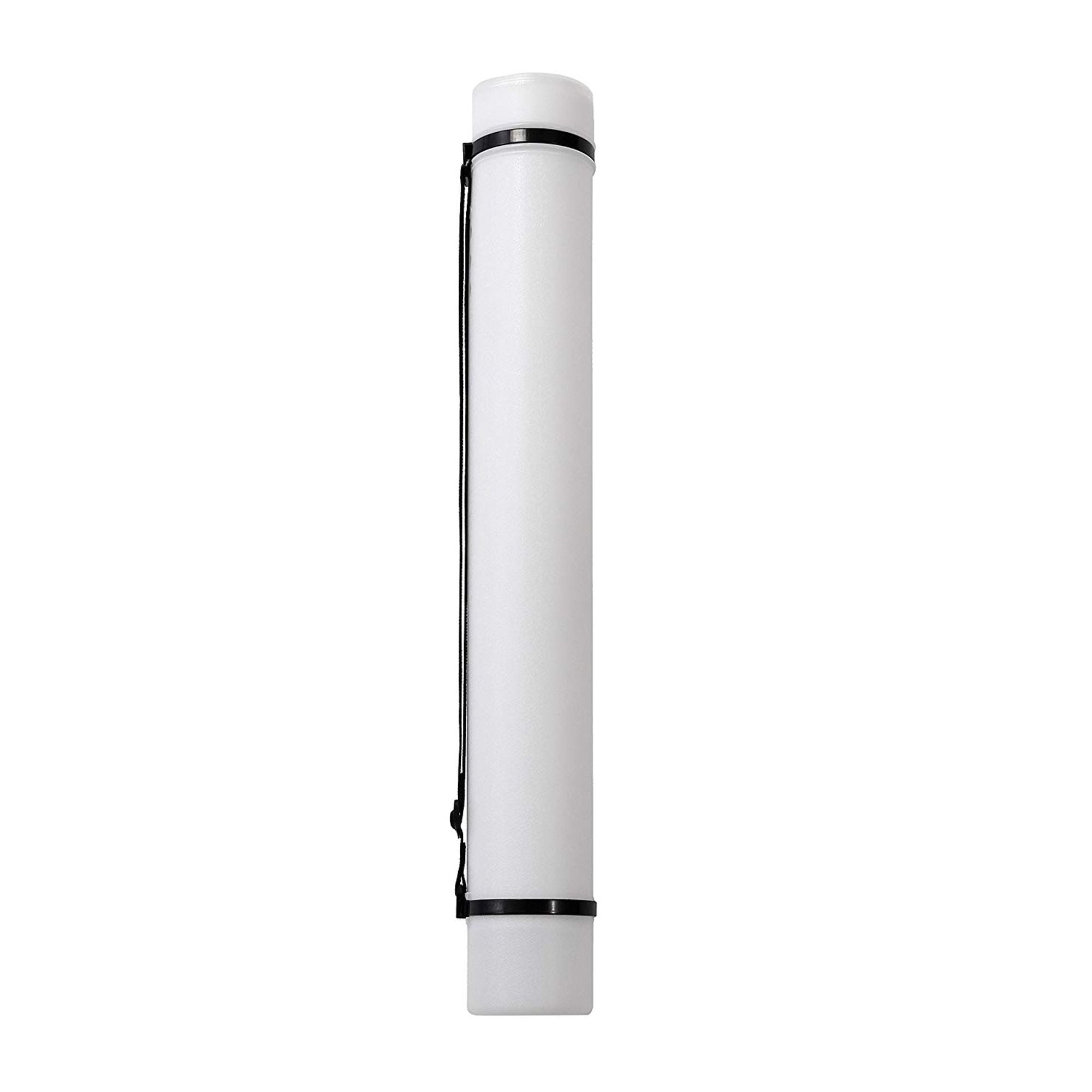 Poster Document Storage Tube with Strap, Hard Plastic, White