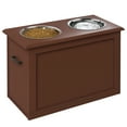 thumbnail image 1 of PawHut Elevated Dog Bowls, Pet Feeder for Large Dogs with Storage, Brown, 1 of 10