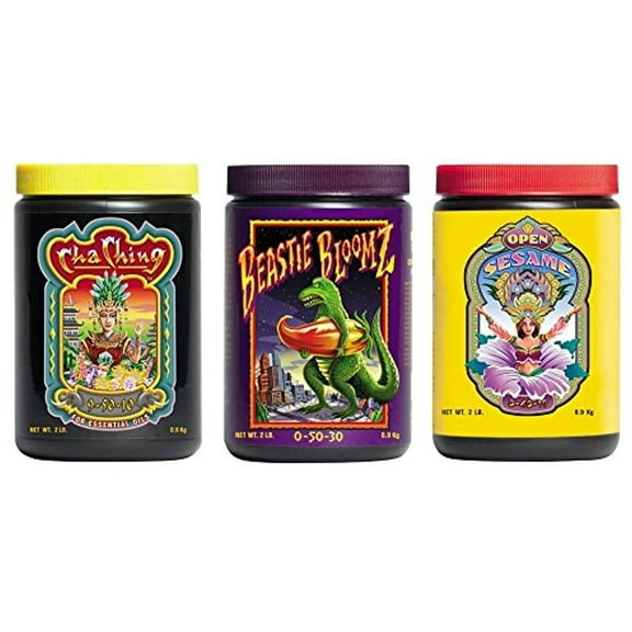 FoxFarm Trio Open Sesame, Beastie Bloomz & Cha Ching Soluble Granular Fertilizer Fox Farm Tri-Pack (2 LB Jars)