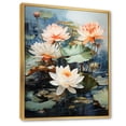 thumbnail image 2 of Designart "Lotus Pond Asian Painting I" Asian Floater Framed Wall Art Print, 2 of 7