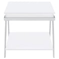 thumbnail image 4 of Pemberly Row Contemporary Wood End Table with Shelving White and Chrome, 4 of 8