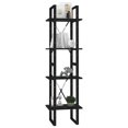 thumbnail image 2 of vidaXL 4-Tier Book Cabinet Black 40x30x140 cm Engineered Wood, 2 of 4