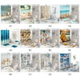 thumbnail image 2 of Summer Decoration Shower Curtain Bathroom 4-piece Set Marine Style Bathroom Decoration Digital Printing Bathroom Four-piece Set Waterproof Shower Curtain Non-slip Mat Set, 2 of 4