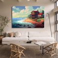 thumbnail image 1 of Póster de lienzo con una cabaña tranquila junto al mar, decoración para dormitorio, paisaje deportivo, decoración para oficina, regalo, estilo marco, 20 x 30 cm, 1 of 8