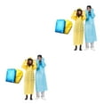 thumbnail image 1 of Billuyoard Chubasquero de plástico para acampar, montañismo, impermeable, portátil, para la lluvia, para la familia, para el exterior, Transparente 2piezas, 1 of 6