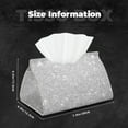 thumbnail image 6 of Goofa Silver Glitter Pattern Triangle Square Tissue Box Cover, Modern PVC Leathe Facial Paper Holder,Decorative Holder/Organizer for Bathroom Vanity Countertop, 6 of 9