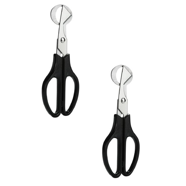 Oleegame 2PC Kitchen Utensils Set Pigeon Quail Egg Scissors Cracker Opener Cigar Cutter Stainless Steel Tool Black
