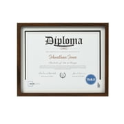 Mainstays 8.5" x 11" Molded Document Certificate Picture Frame, Tabletop or Wall Display, Walnut