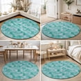 Green White Ink Splatters 8' Round Rug for Open Concept Living Room ...